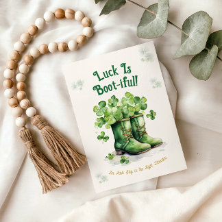 St. Patrick’s Day Boots Luck Funny Greeting Card カード