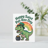St Patrick’s Day Card Cute Dino シーズンカード (スタンド正面)