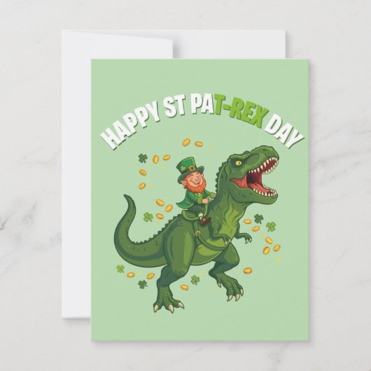 St Patrick’s Day Card for Boys Dinosaur シーズンカード (正面)