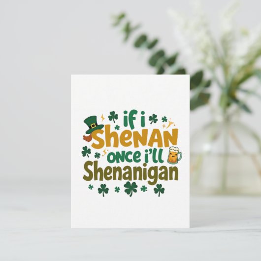St Patrick’s Day Card Funny Shenanigans シーズンカード (スタンド正面)