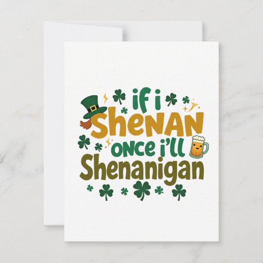 St Patrick’s Day Card Funny Shenanigans シーズンカード (正面)