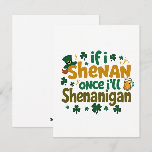 St Patrick’s Day Card Funny Shenanigans シーズンカード (正面/裏面)
