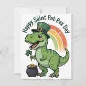 St Patrick’s Day Card Pat Rex Dino シーズンカード (正面)