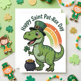 St Patrick’s Day Card Pat Rex Dino シーズンカード