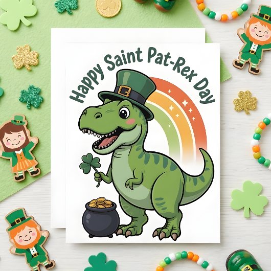 St Patrick’s Day Card Pat Rex Dino シーズンカード
