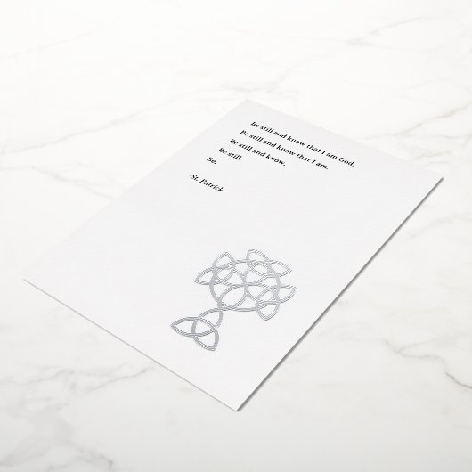 St. Patrick’s Day Celtic Cross | St. Patrick Quote 箔シーズンカード (回転した状態)