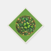 St. Patrick’s Day Clover Design  スタンダードカクテルナプキン (角)