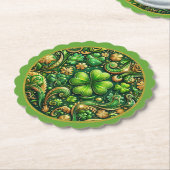 St. Patrick’s Day Clover Design  ペーパーコースター (アングル)