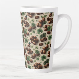 St. Patrick’s Day Coffee & Shamrock Pattern カフェラテマグ