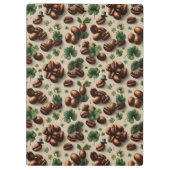 St. Patrick’s Day Coffee & Shamrock Pattern クリップボード (裏面)