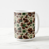 St. Patrick’s Day Coffee & Shamrock Pattern コーヒーマグカップ (正面右)