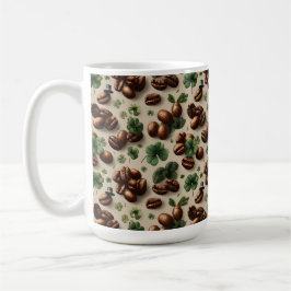 St. Patrick’s Day Coffee & Shamrock Pattern コーヒーマグカップ