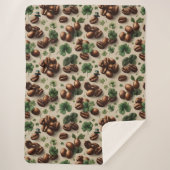 St. Patrick’s Day Coffee & Shamrock Pattern シェルパブランケット (正面)