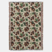 St. Patrick’s Day Coffee & Shamrock Pattern スローブランケット (正面縦)