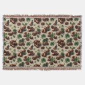 St. Patrick’s Day Coffee & Shamrock Pattern スローブランケット (正面)