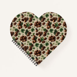 St. Patrick’s Day Coffee & Shamrock Pattern ノートブック