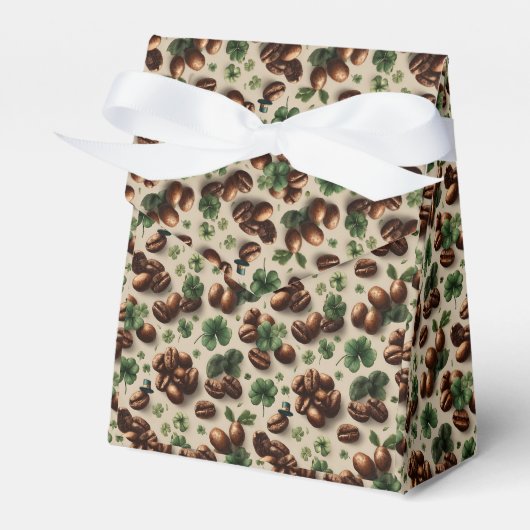 St. Patrick’s Day Coffee & Shamrock Pattern フェイバーボックス (正面サイド)