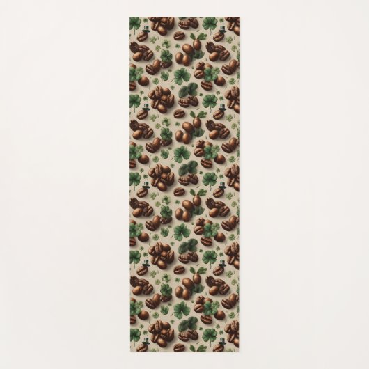 St. Patrick’s Day Coffee & Shamrock Pattern ヨガマット (正面)