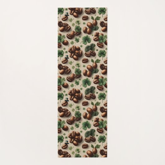 St. Patrick’s Day Coffee & Shamrock Pattern ヨガマット (裏面)