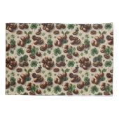 St. Patrick’s Day Coffee & Shamrock Pattern 枕カバー (裏面)