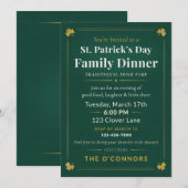 St. Patrick’s Day Family Dinner Traditional Irish  招待状 (正面/裏面)