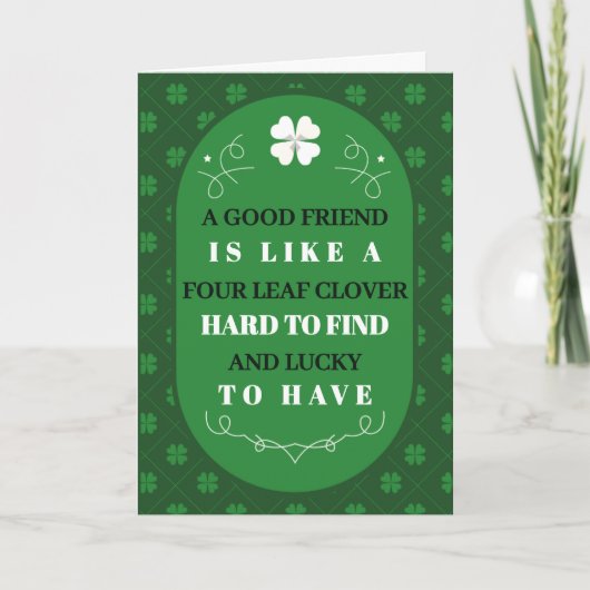 St. Patrick’s Day Four Leaf Clover Friendship シーズンカード (正面)