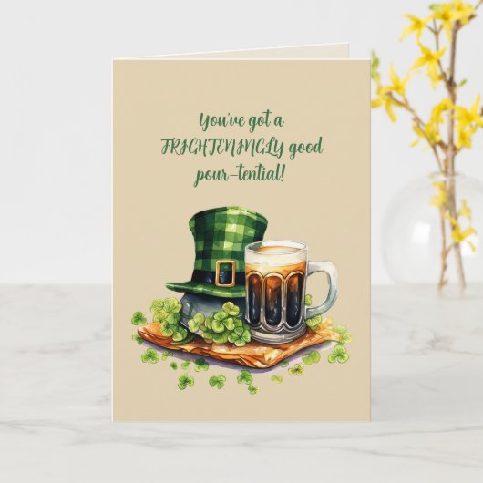 St. Patrick’s Day Funny Beer Card カード (黄色い花)