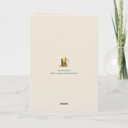 St. Patrick’s Day Funny Beer Mug Card– Irish Luck カード (裏面)