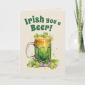 St. Patrick’s Day Funny Beer Mug Card– Irish Luck カード (正面)