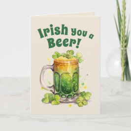 St. Patrick’s Day Funny Beer Mug Card– Irish Luck カード