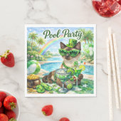 St. Patrick’s Day Glam Cat Pool Party  スタンダードランチョンナプキン (インサイチュ)