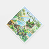 St. Patrick’s Day Glam Cat Pool Party  スタンダードランチョンナプキン (角)