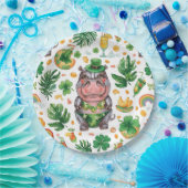 St. Patrick’s Day Glam Hippo Bikini  ペーパープレート (パーティー)