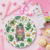 St. Patrick’s Day Glam Hippo Bikini  ペーパープレート (パーティー)