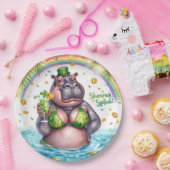 St. Patrick’s Day Glam Hippo Bikini  ペーパープレート (パーティー)