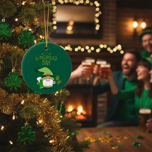 St. Patrick’s Day Gnome Green  セラミックオーナメント