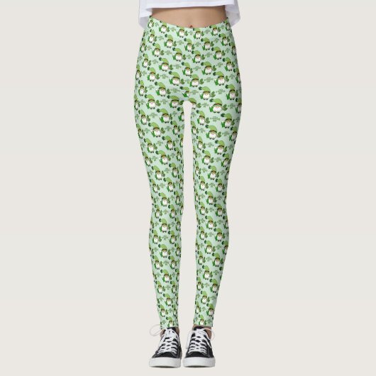 St. Patrick’s Day Gnome Green Leggings レギンス (正面)