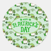 St. Patrick’s Day Gnome Green Sticker ラウンドシール (正面)