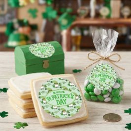 St. Patrick’s Day Gnome Green Sticker ラウンドシール