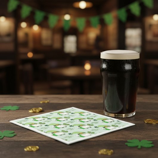 St. Patrick’s Day Gnome Napkins スタンダードカクテルナプキン