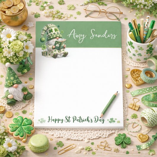 St. Patrick’s Day Gnome Notepad ポストイット