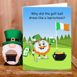 St. Patrick’s Day Golf Ball Leprechaun Riddle カード
