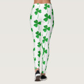 St. Patrick’s Day Green Faux Glitter Shamrock レギンス (裏面)