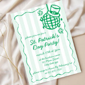 St. Patrick’s Day Green Hand Drawn Party 招待状
