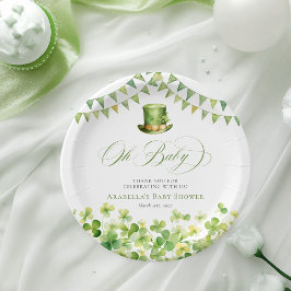 St. Patrick’s Day Green Shamrock Baby Shower ペーパープレート