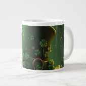 St. Patrick’s Day Hat and Shamrock Design ジャンボコーヒーマグカップ (正面右)