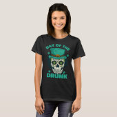 St Patrick`s Day Irish C leaf Skeleton Day of the  Tシャツ (正面フル)