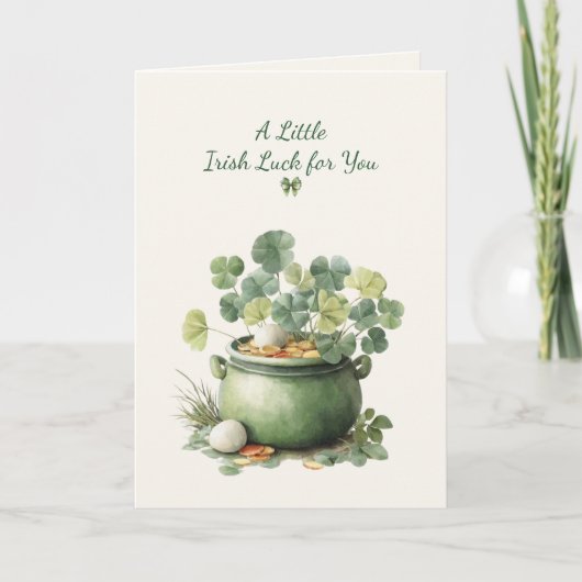 St. Patrick’s Day Irish Luck Clover Greeting Card カード (正面)