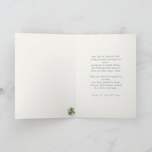 St. Patrick’s Day Irish Luck Poetic Greeting Card カード (内部)