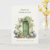 St Patrick’s Day Irish Luck Shamrock Greeting Card カード (黄色い花)
